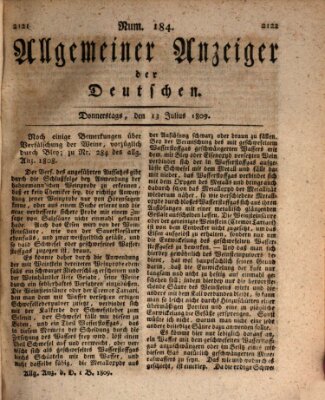 Allgemeiner Anzeiger der Deutschen Donnerstag 13. Juli 1809