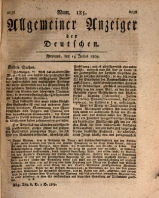 Allgemeiner Anzeiger der Deutschen Freitag 14. Juli 1809