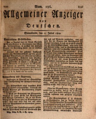 Allgemeiner Anzeiger der Deutschen Samstag 15. Juli 1809