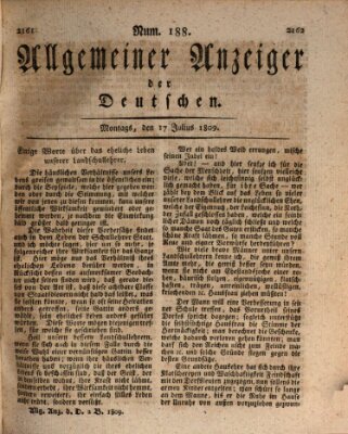 Allgemeiner Anzeiger der Deutschen Montag 17. Juli 1809