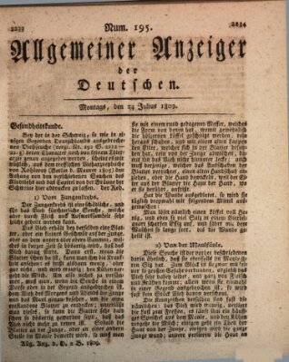 Allgemeiner Anzeiger der Deutschen Montag 24. Juli 1809