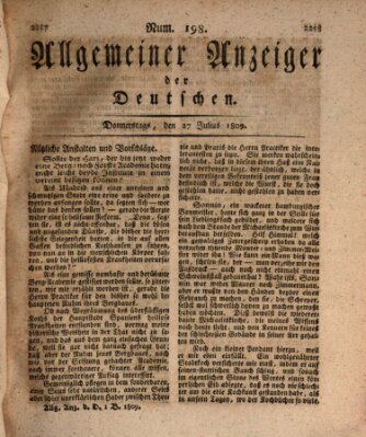 Allgemeiner Anzeiger der Deutschen Donnerstag 27. Juli 1809