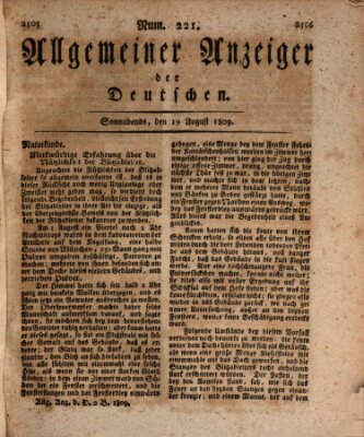 Allgemeiner Anzeiger der Deutschen Samstag 19. August 1809