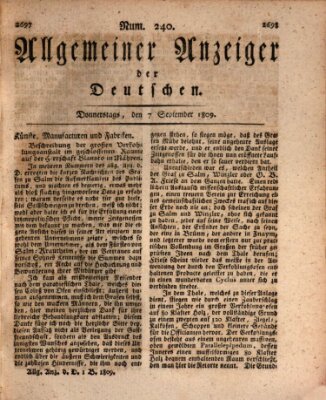 Allgemeiner Anzeiger der Deutschen Donnerstag 7. September 1809