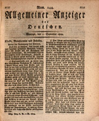 Allgemeiner Anzeiger der Deutschen Montag 11. September 1809