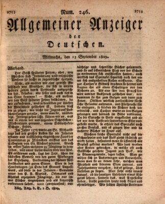 Allgemeiner Anzeiger der Deutschen Mittwoch 13. September 1809