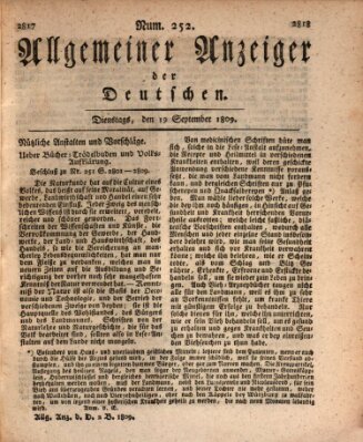 Allgemeiner Anzeiger der Deutschen Dienstag 19. September 1809