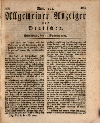 Allgemeiner Anzeiger der Deutschen Donnerstag 21. September 1809