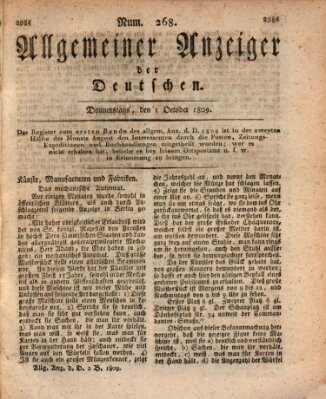 Allgemeiner Anzeiger der Deutschen Donnerstag 5. Oktober 1809