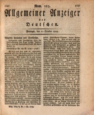 Allgemeiner Anzeiger der Deutschen Freitag 20. Oktober 1809