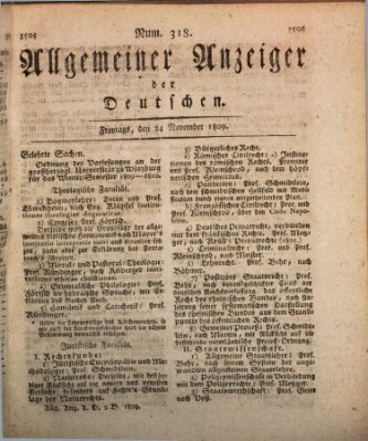 Allgemeiner Anzeiger der Deutschen Freitag 24. November 1809