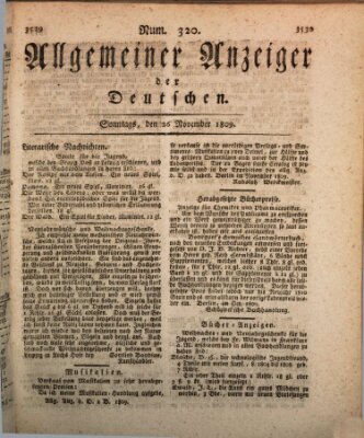 Allgemeiner Anzeiger der Deutschen Sonntag 26. November 1809