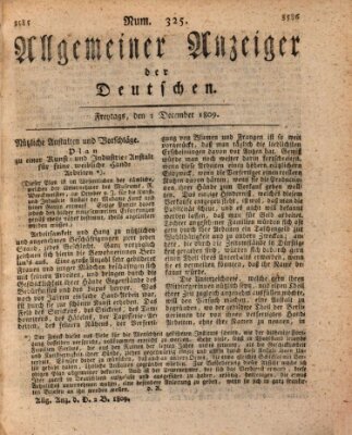 Allgemeiner Anzeiger der Deutschen Freitag 1. Dezember 1809