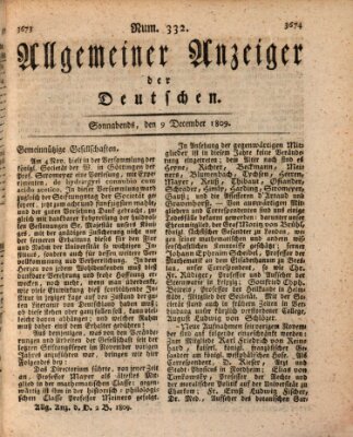 Allgemeiner Anzeiger der Deutschen Samstag 9. Dezember 1809