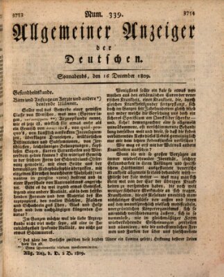 Allgemeiner Anzeiger der Deutschen Samstag 16. Dezember 1809