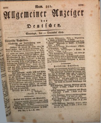 Allgemeiner Anzeiger der Deutschen Sonntag 31. Dezember 1809