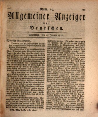 Allgemeiner Anzeiger der Deutschen Dienstag 16. Januar 1810