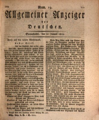 Allgemeiner Anzeiger der Deutschen Samstag 20. Januar 1810