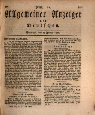 Allgemeiner Anzeiger der Deutschen Sonntag 28. Januar 1810