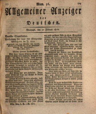 Allgemeiner Anzeiger der Deutschen Montag 26. Februar 1810