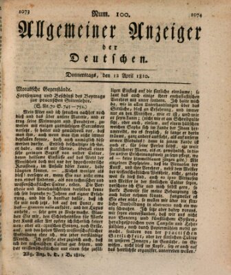 Allgemeiner Anzeiger der Deutschen Donnerstag 12. April 1810