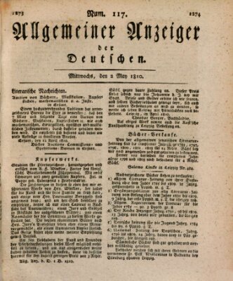 Allgemeiner Anzeiger der Deutschen Mittwoch 2. Mai 1810