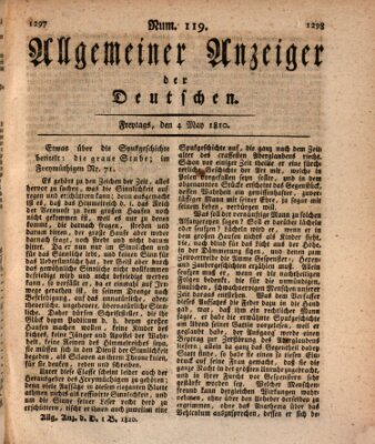 Allgemeiner Anzeiger der Deutschen Freitag 4. Mai 1810