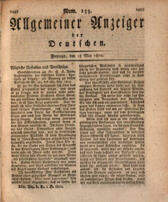 Allgemeiner Anzeiger der Deutschen Freitag 18. Mai 1810