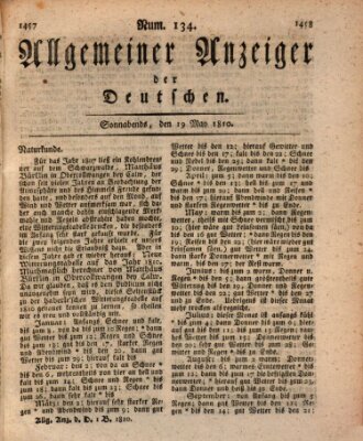 Allgemeiner Anzeiger der Deutschen Samstag 19. Mai 1810