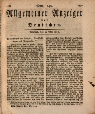 Allgemeiner Anzeiger der Deutschen Freitag 25. Mai 1810