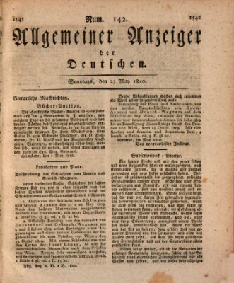 Allgemeiner Anzeiger der Deutschen Sonntag 27. Mai 1810