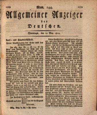 Allgemeiner Anzeiger der Deutschen Dienstag 29. Mai 1810