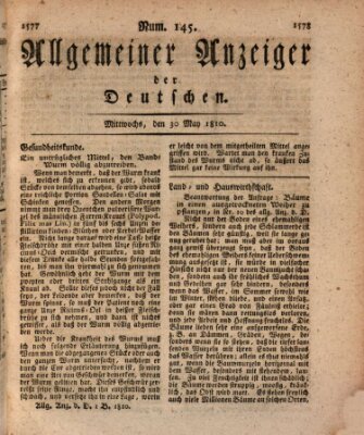 Allgemeiner Anzeiger der Deutschen Mittwoch 30. Mai 1810