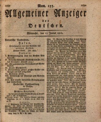 Allgemeiner Anzeiger der Deutschen Mittwoch 13. Juni 1810