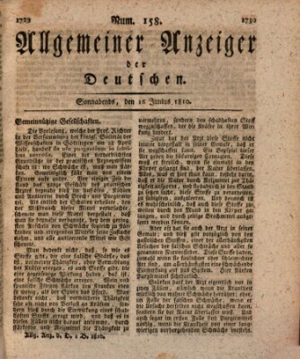 Allgemeiner Anzeiger der Deutschen Samstag 16. Juni 1810