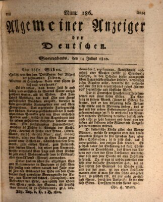 Allgemeiner Anzeiger der Deutschen Samstag 14. Juli 1810