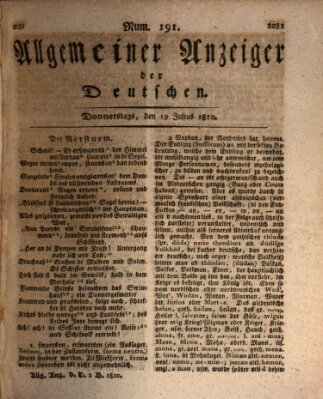 Allgemeiner Anzeiger der Deutschen Donnerstag 19. Juli 1810