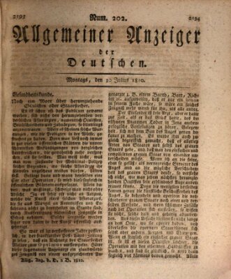 Allgemeiner Anzeiger der Deutschen Montag 30. Juli 1810