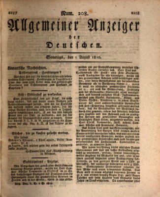 Allgemeiner Anzeiger der Deutschen Sonntag 5. August 1810