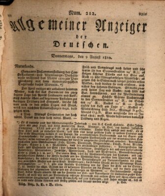 Allgemeiner Anzeiger der Deutschen Donnerstag 9. August 1810