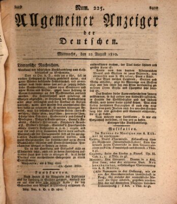 Allgemeiner Anzeiger der Deutschen Mittwoch 22. August 1810