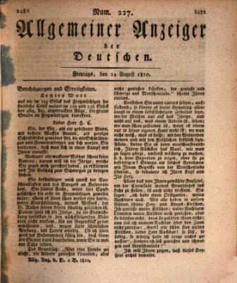 Allgemeiner Anzeiger der Deutschen Freitag 24. August 1810