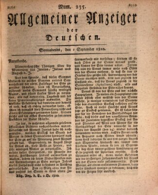 Allgemeiner Anzeiger der Deutschen Samstag 1. September 1810