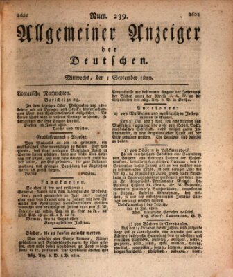 Allgemeiner Anzeiger der Deutschen Mittwoch 5. September 1810