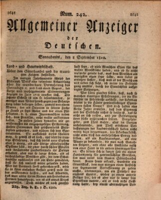 Allgemeiner Anzeiger der Deutschen Samstag 8. September 1810