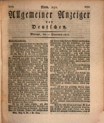 Allgemeiner Anzeiger der Deutschen Montag 17. September 1810