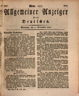 Allgemeiner Anzeiger der Deutschen Sonntag 23. September 1810