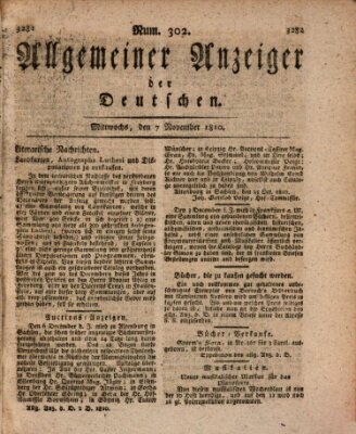 Allgemeiner Anzeiger der Deutschen Mittwoch 7. November 1810