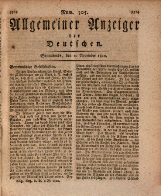 Allgemeiner Anzeiger der Deutschen Samstag 10. November 1810