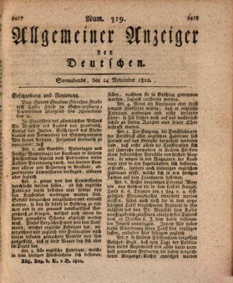 Allgemeiner Anzeiger der Deutschen Samstag 24. November 1810